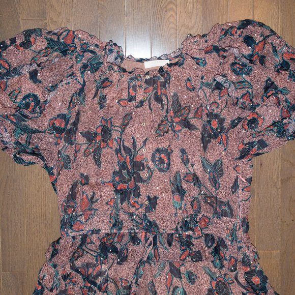 ULLA JOHNSON Cara Short-Sleeve Ruffle Dress - Picture 7 of 10